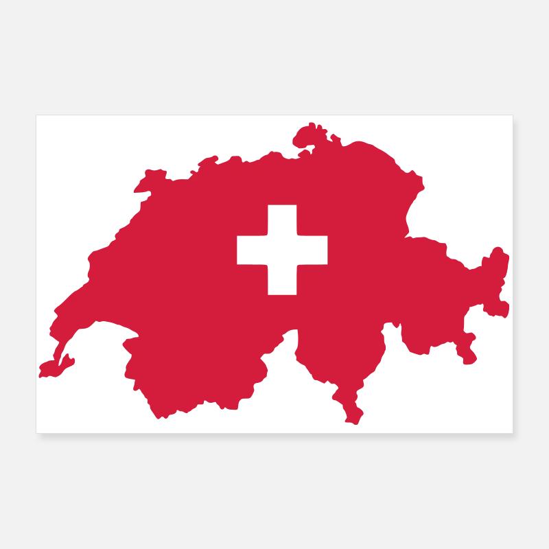 Switzerland - Poster 36" x 24" (90x60 cm) - white