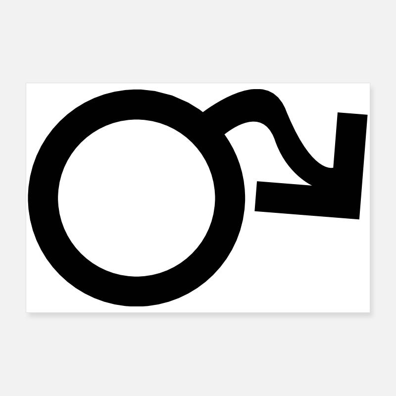 Symbol male hanging Poster 36" x 24" (90x60 cm)