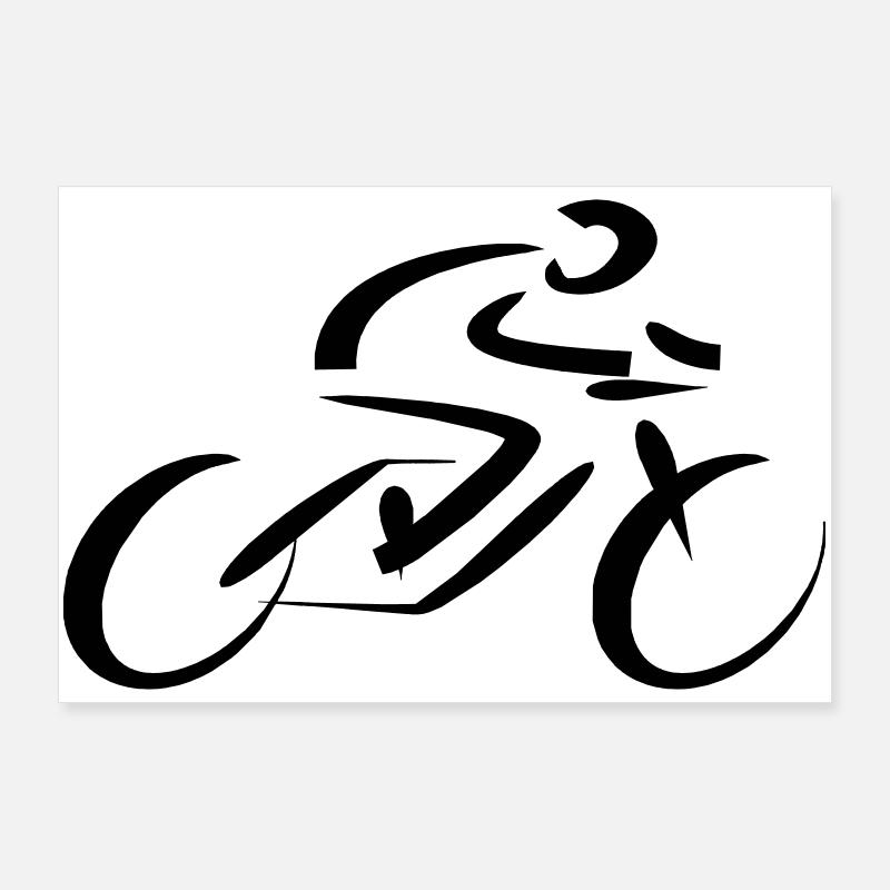Cycliste Coureur Poster 90 x 60 cm
