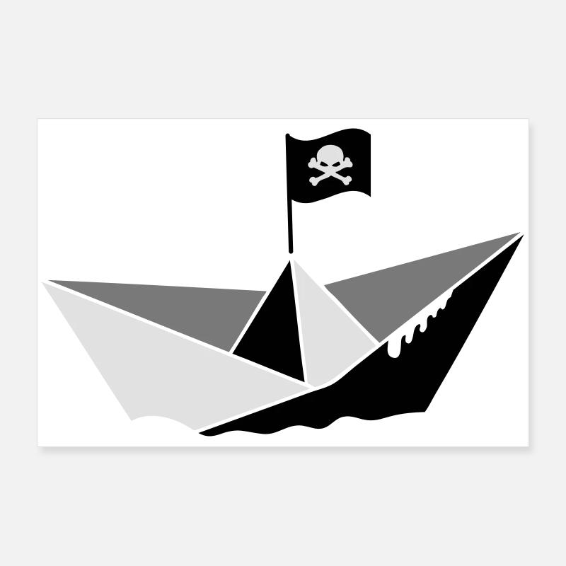 Papier Piratenschiff Poster 90x60 cm