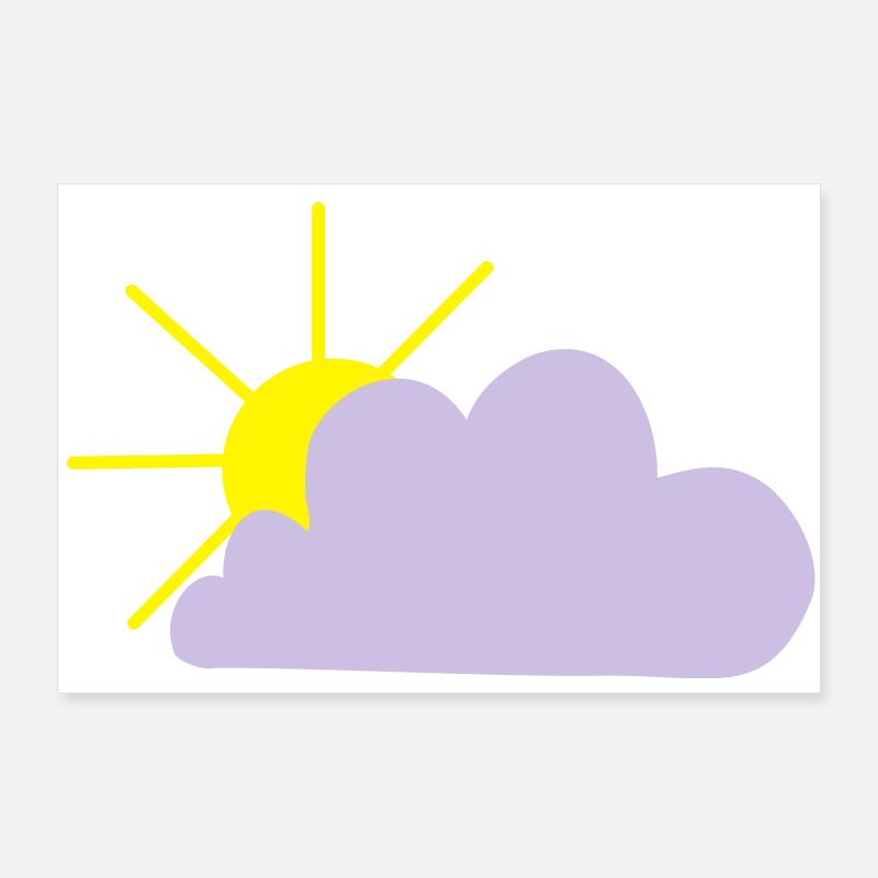 Sun peeks out from behind the cloud Poster 36" x 24" (90x60 cm)