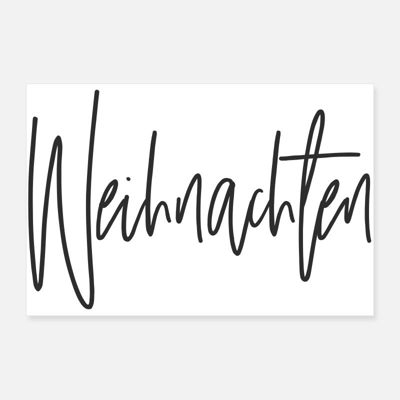 Christmas Script Hand Lettering Poster 36" x 24" (90x60 cm)