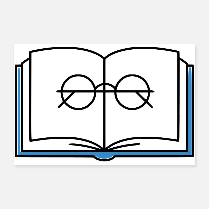 Open Book Glasses School Poster 36" x 24" (90x60 cm)