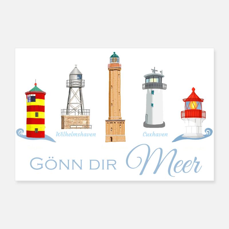 Gönn Dir Meer Leuchtturm Kollektion Poster 90x60 cm