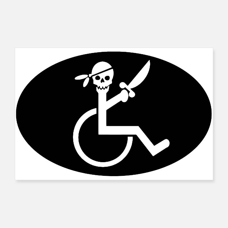 Wheelchair pirate # Poster 36" x 24" (90x60 cm)