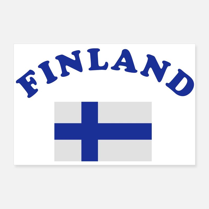 Drapeau finlandais Poster 90 x 60 cm