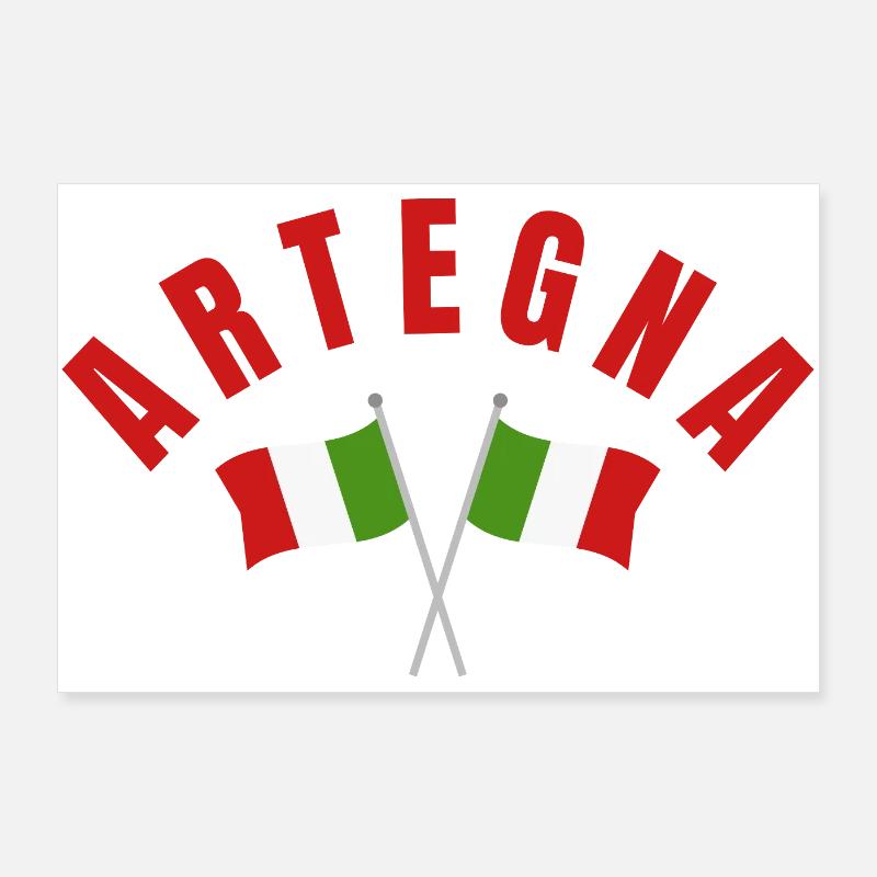 Drapeaux italiens Artegna Poster 90 x 60 cm