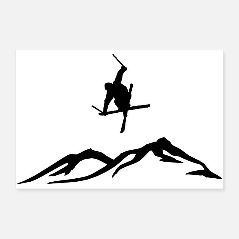 Freestyle ski - Poster 90 x 60 cm - blanc