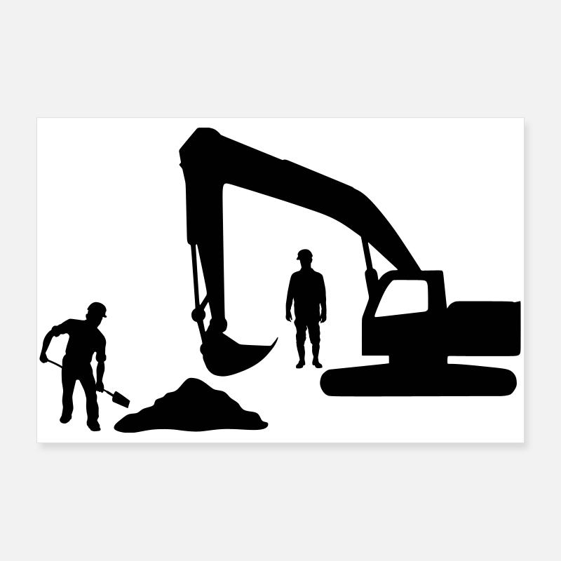 Dump Truck Crew – Sand Workers Poster 36" x 24" (90x60 cm)