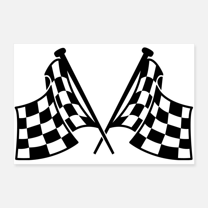 drapeaux de course Poster 90 x 60 cm