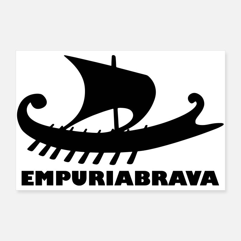 Schiff Empuriabrava - Poster 90x60 cm - Weiß