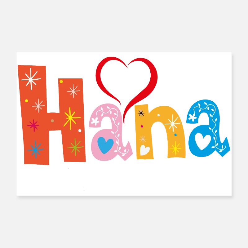 Personalisierter Hana-Name Poster 90x60 cm