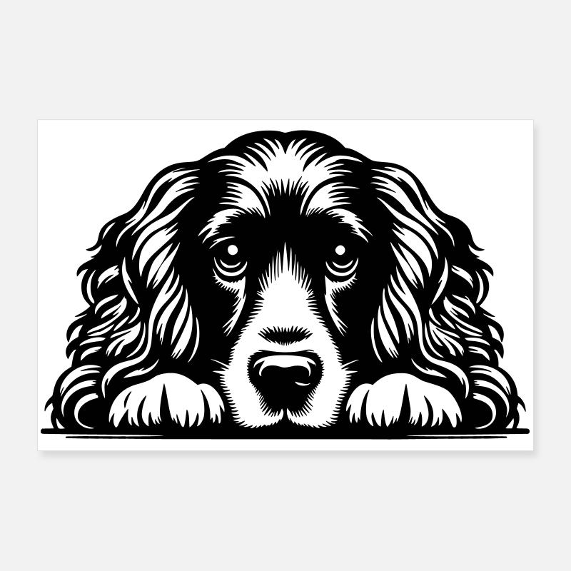 Cocker Spaniel Kopf mit Pfoten Poster 90x60 cm