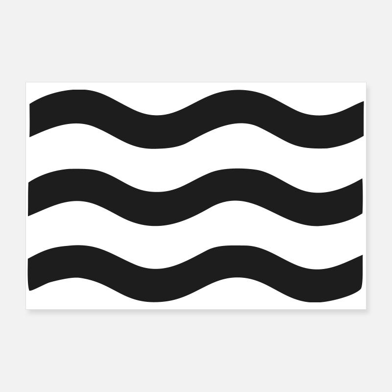 Minimalist Black Waves Poster 36" x 24" (90x60 cm)