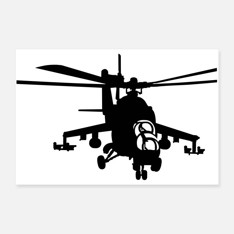 hélicoptère Mi-24 Poster 90 x 60 cm