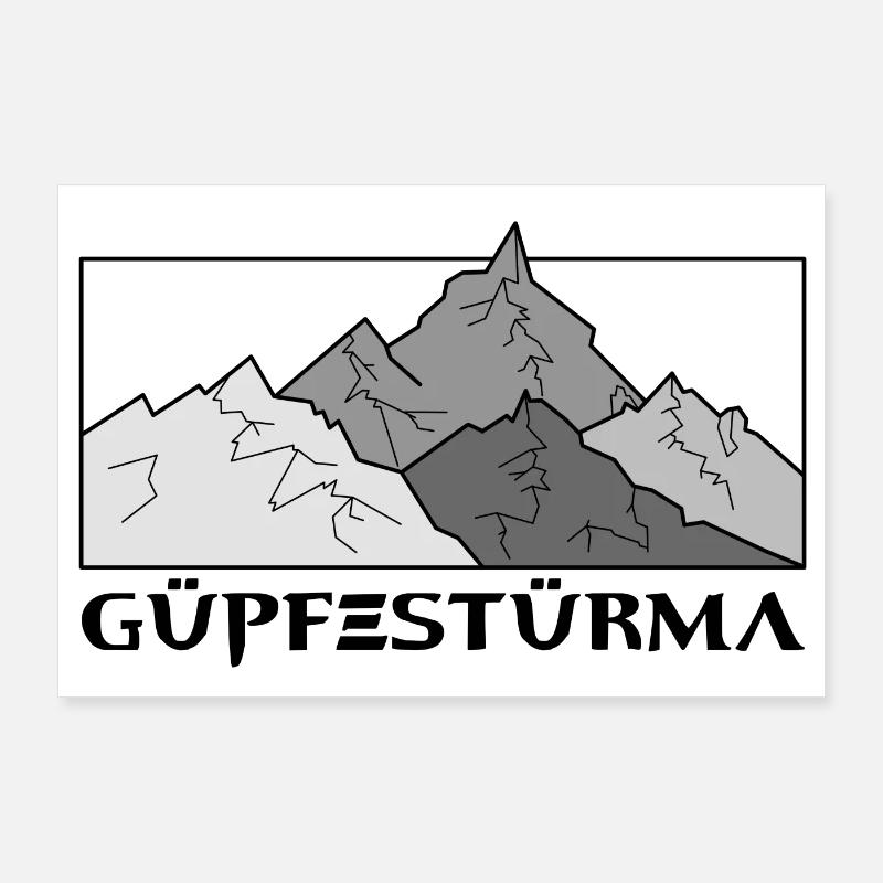 Güpfestürma - Summit climber, Austria Dialect Poster 36" x 24" (90x60 cm)