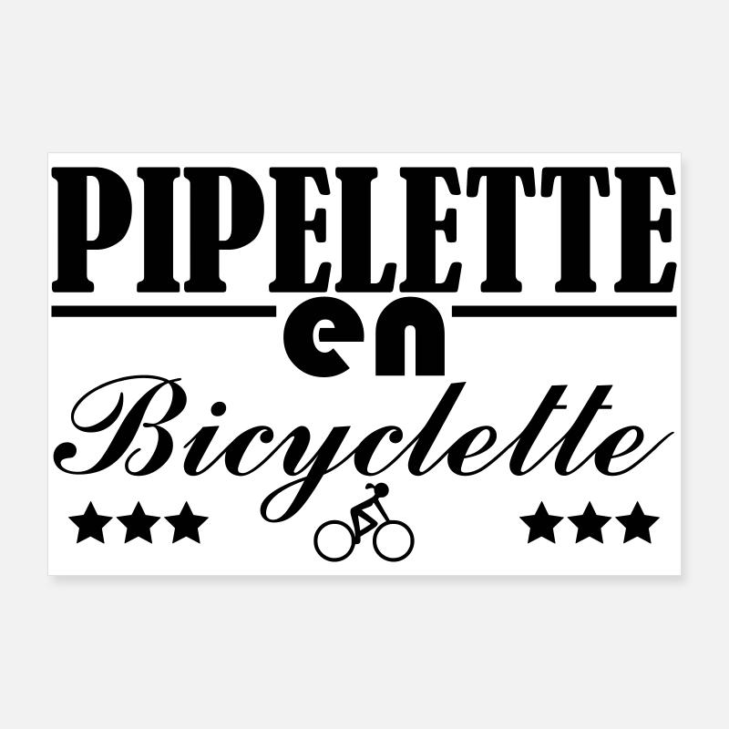 Pipelette en bicyclette Poster 90 x 60 cm