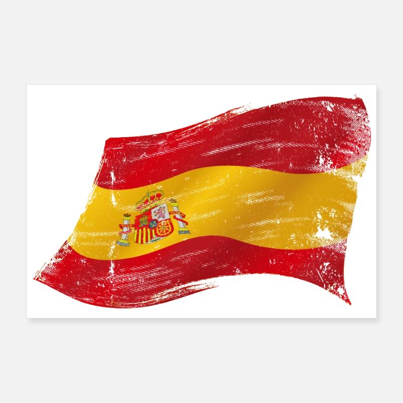 Bandera España ✅ Drapeau ✔ espagnol Poster 90 x 60 cm