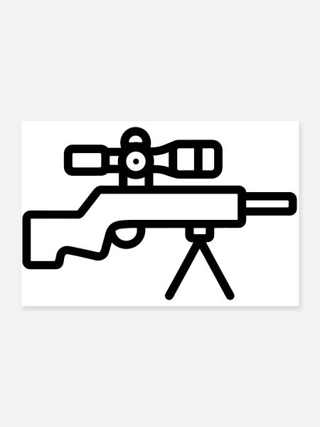 sniper - Poster 36" x 24" (90x60 cm) - white - Front