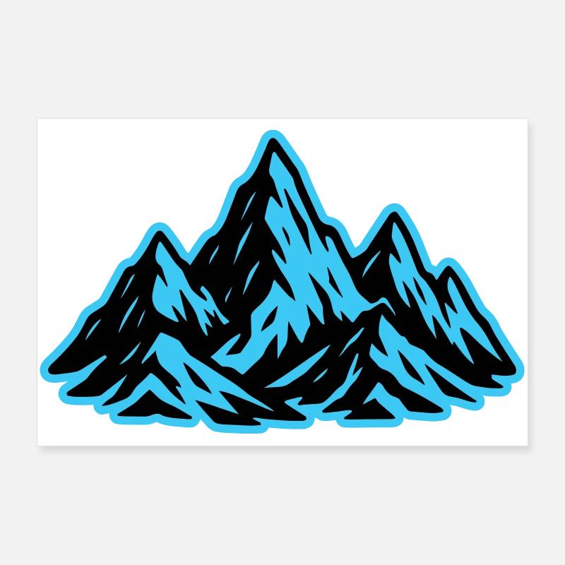 Berge Gipfel Symbol Poster 90x60 cm