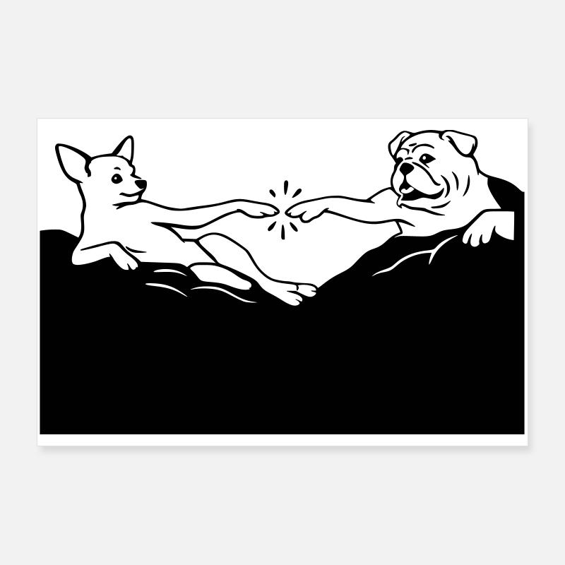 Die Erschaffung Hunde Michelangelo Poster 90x60 cm
