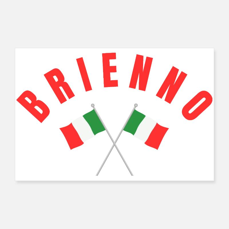Brienno a traversé les drapeaux italiens Poster 90 x 60 cm
