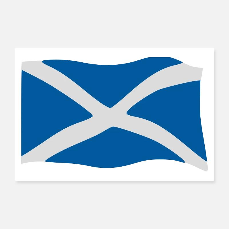 Drapeau de l'ecosse - Poster 90 x 60 cm - blanc
