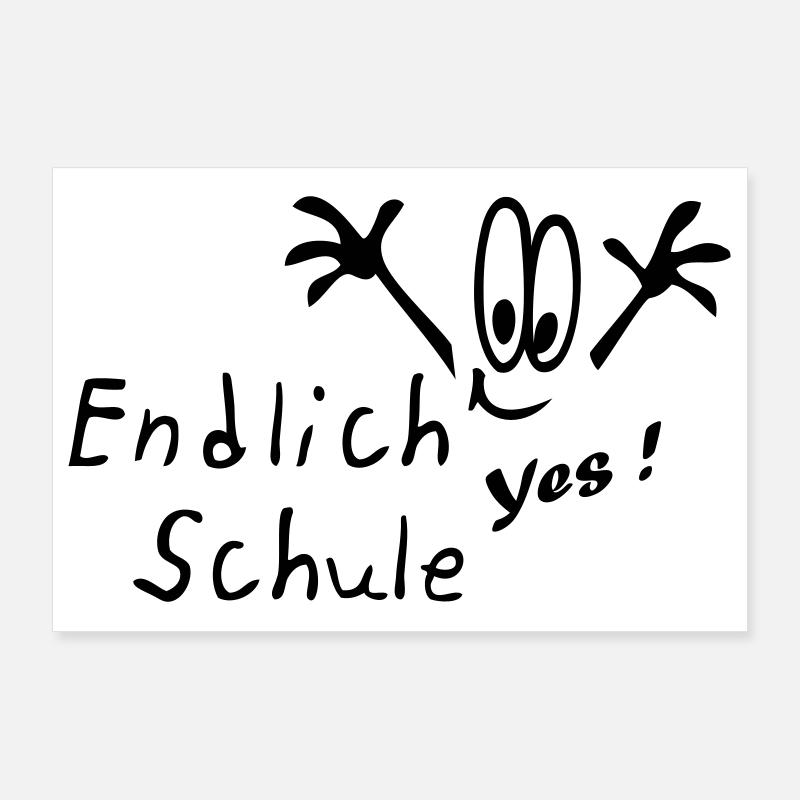 Schule, Schulanfang, Einschulung, Comic Poster 90x60 cm