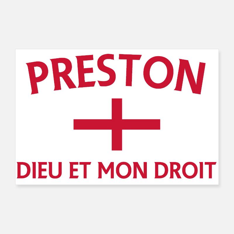 Écusson Preston Angleterre avec devise Poster 90 x 60 cm