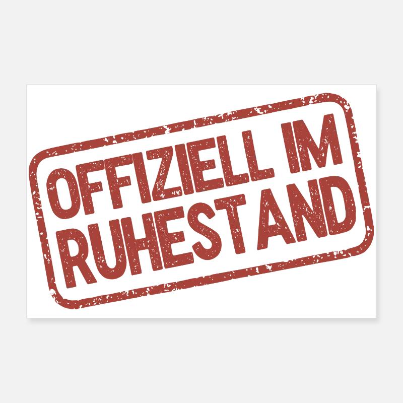 Officially Retired - Stamp Poster 36" x 24" (90x60 cm)