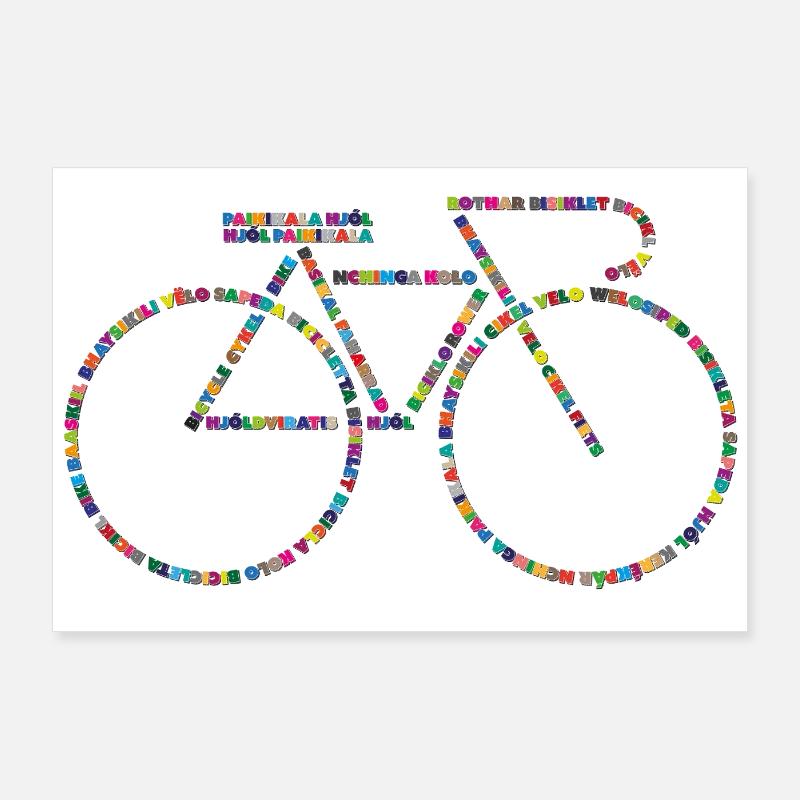 Bicycle languages V1 Poster 36" x 24" (90x60 cm)