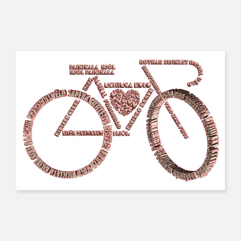 Bicycle Languages Valentine's Day V1 Poster 36" x 24" (90x60 cm)