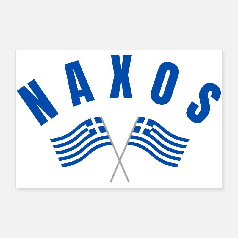 Drapeaux grecs de Naxos Poster 90 x 60 cm