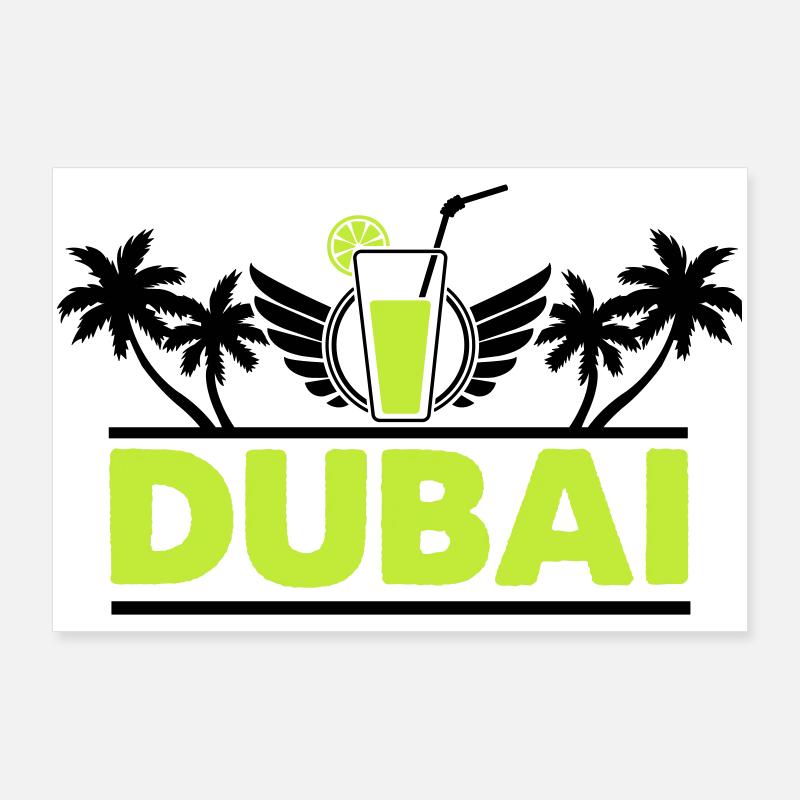 Logo néon de la boisson au citron vert de Dubaï Poster 90 x 60 cm