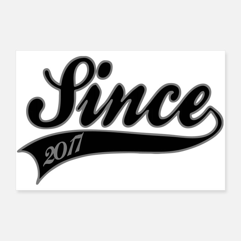 Since 2017 Vintage Script | Retro Anniversary Art Poster 36" x 24" (90x60 cm)