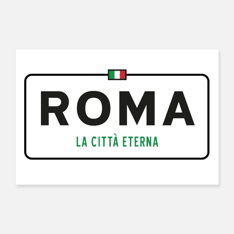Signe de nom de lieu de Rome Poster 90 x 60 cm