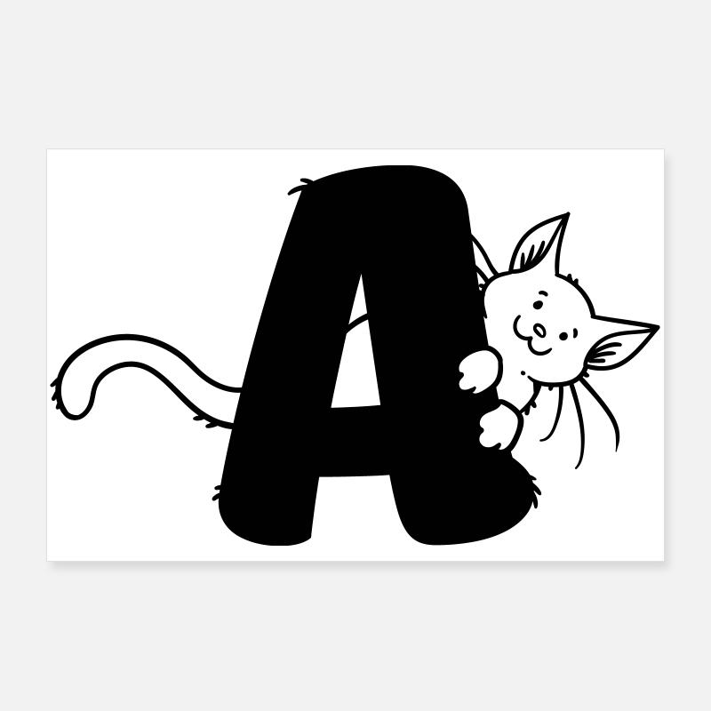 Katze Buchstabe A Poster 90x60 cm
