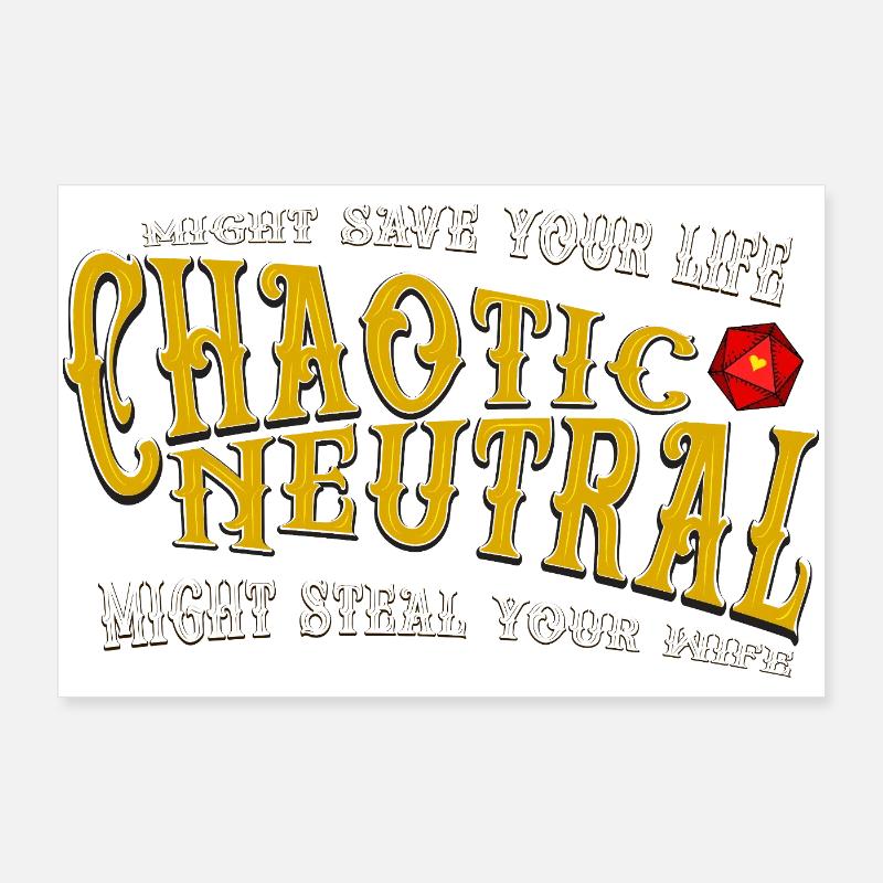 Neutre chaotique Poster 90 x 60 cm