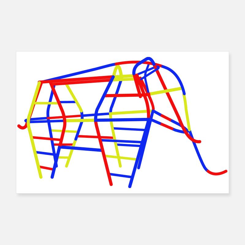 GDR Climbing Elephant Poster 36" x 24" (90x60 cm)
