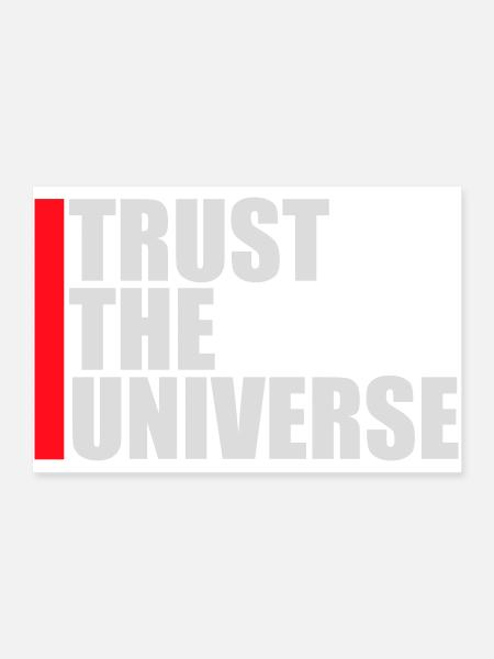 Trust The Universe Spirituell Universum Zitat Logo - Poster 90x60 cm - Weiß - Vorne