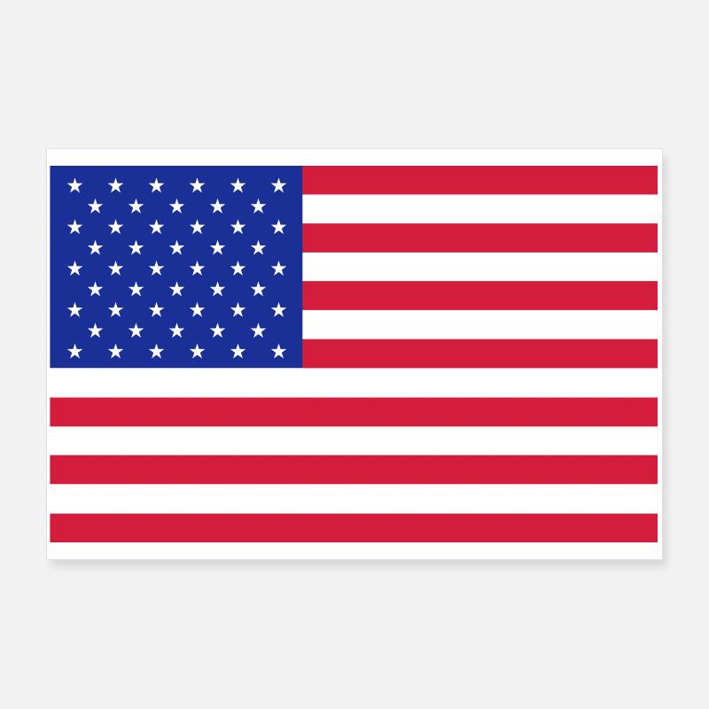 Drapeau Amérique - Poster 90 x 60 cm - blanc