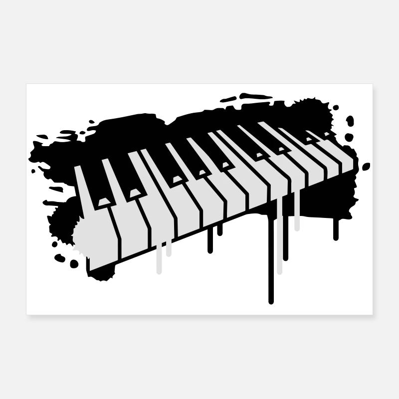 Klaviertasten Graffiti Poster 90x60 cm