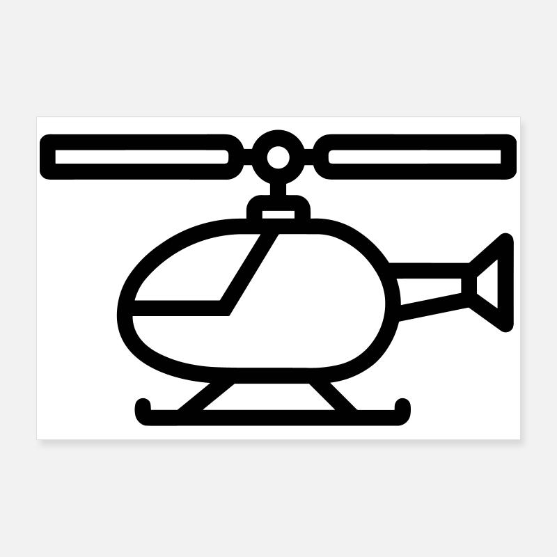 hélicoptère Poster 90 x 60 cm