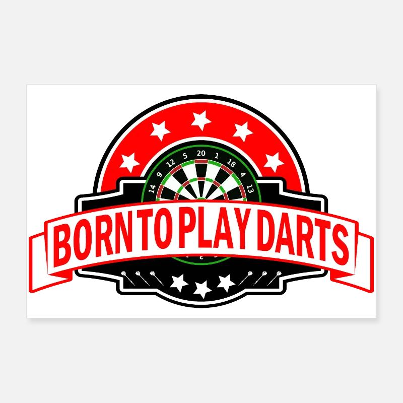 Né à Dart Darts disant drôle Poster 90 x 60 cm