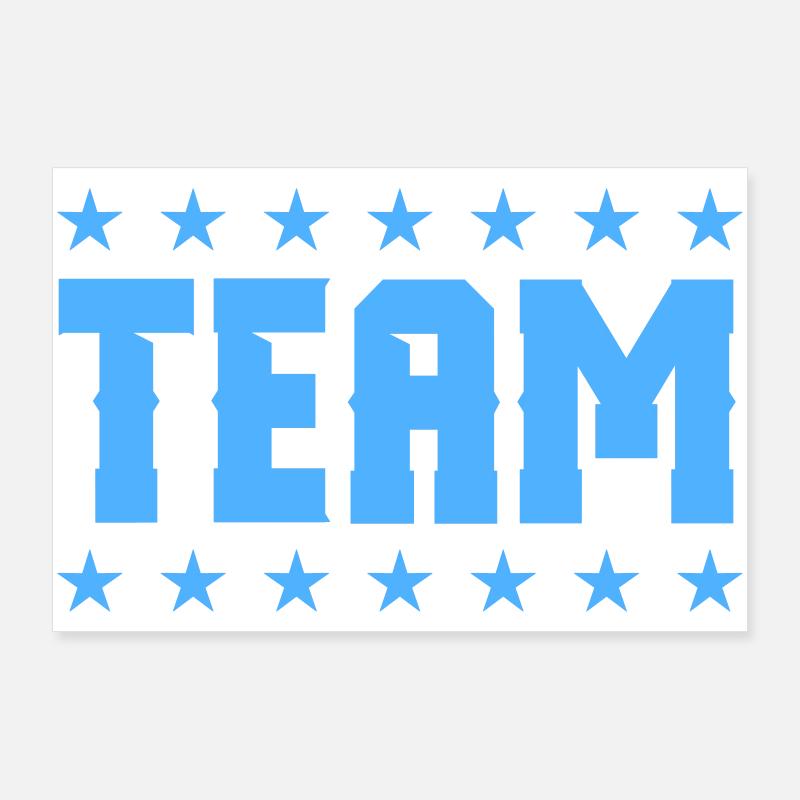 Team Blau Vintage Logo Typografie Poster 90x60 cm