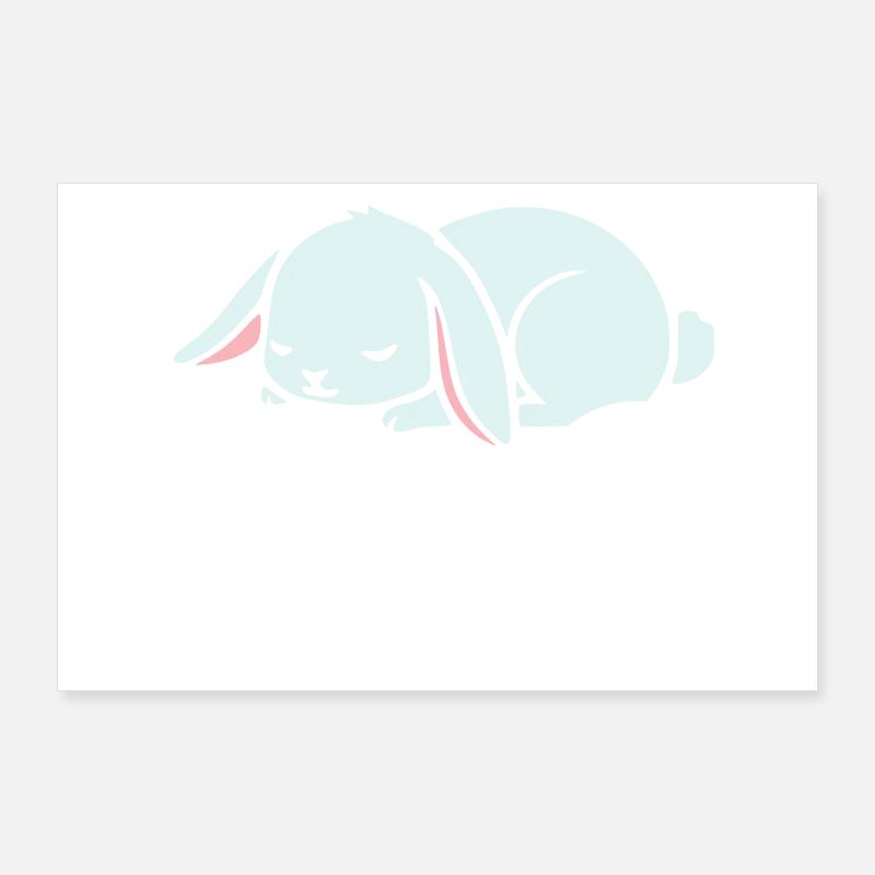 Rêve du Lapin endormi sur un nuage Poster 90 x 60 cm