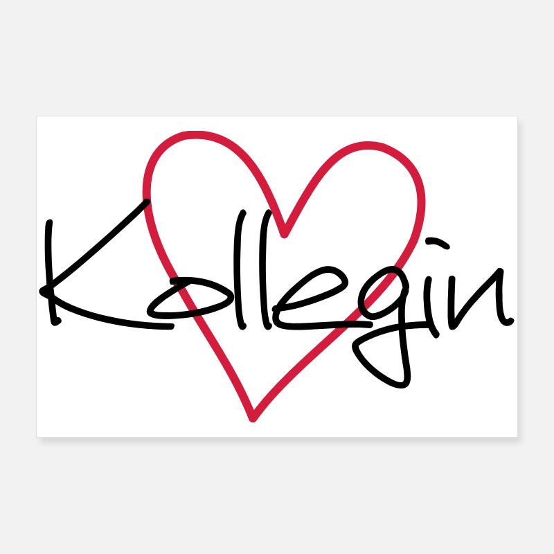 Coeur collègue collègue cadeau préféré Poster 90 x 60 cm