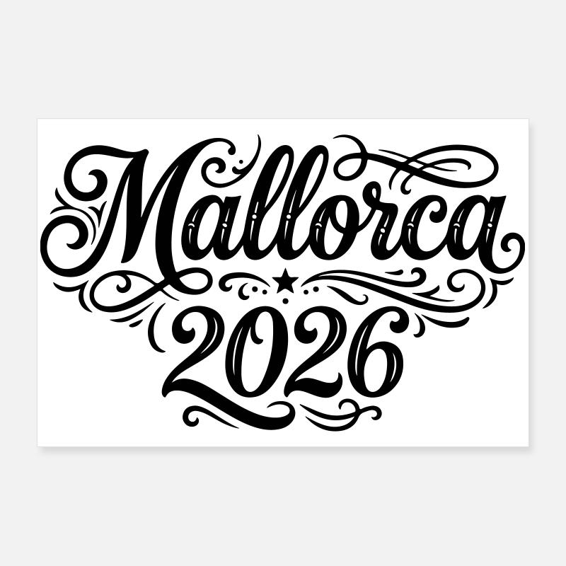 Mallorca 2026 Palm Tree Poster 36" x 24" (90x60 cm)