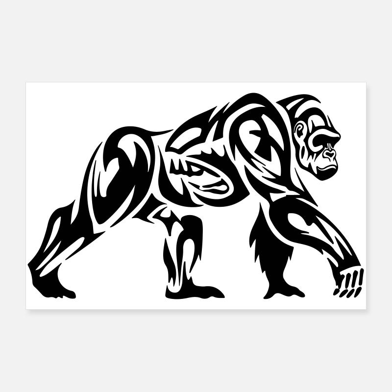 Gorilla Tribal Poster 90x60 cm