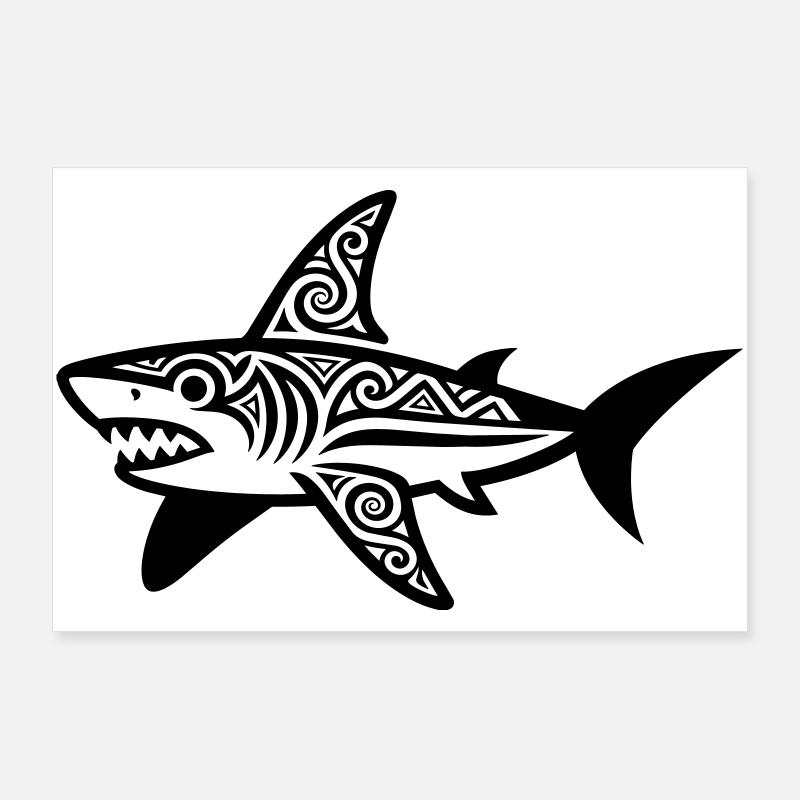 Maori shark Poster 36" x 24" (90x60 cm)